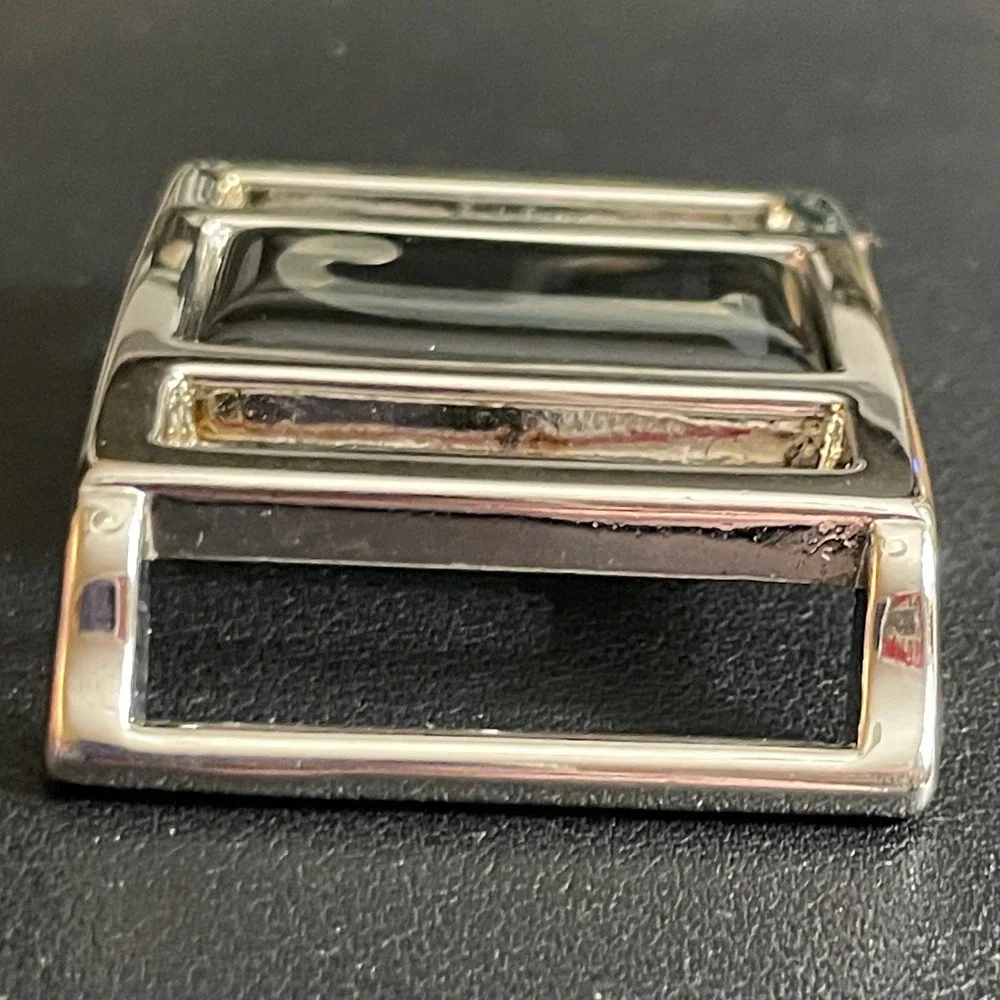 Vintage‎ AVON Belt Buckle Initial J Silver Tone Black